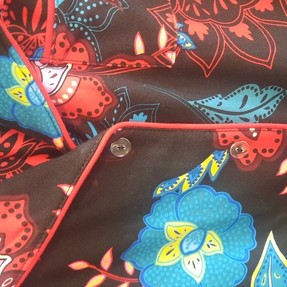 IMAN Global Chic 2 Pc Floral Print Accents Lounge Wear - Picture 2 of 6